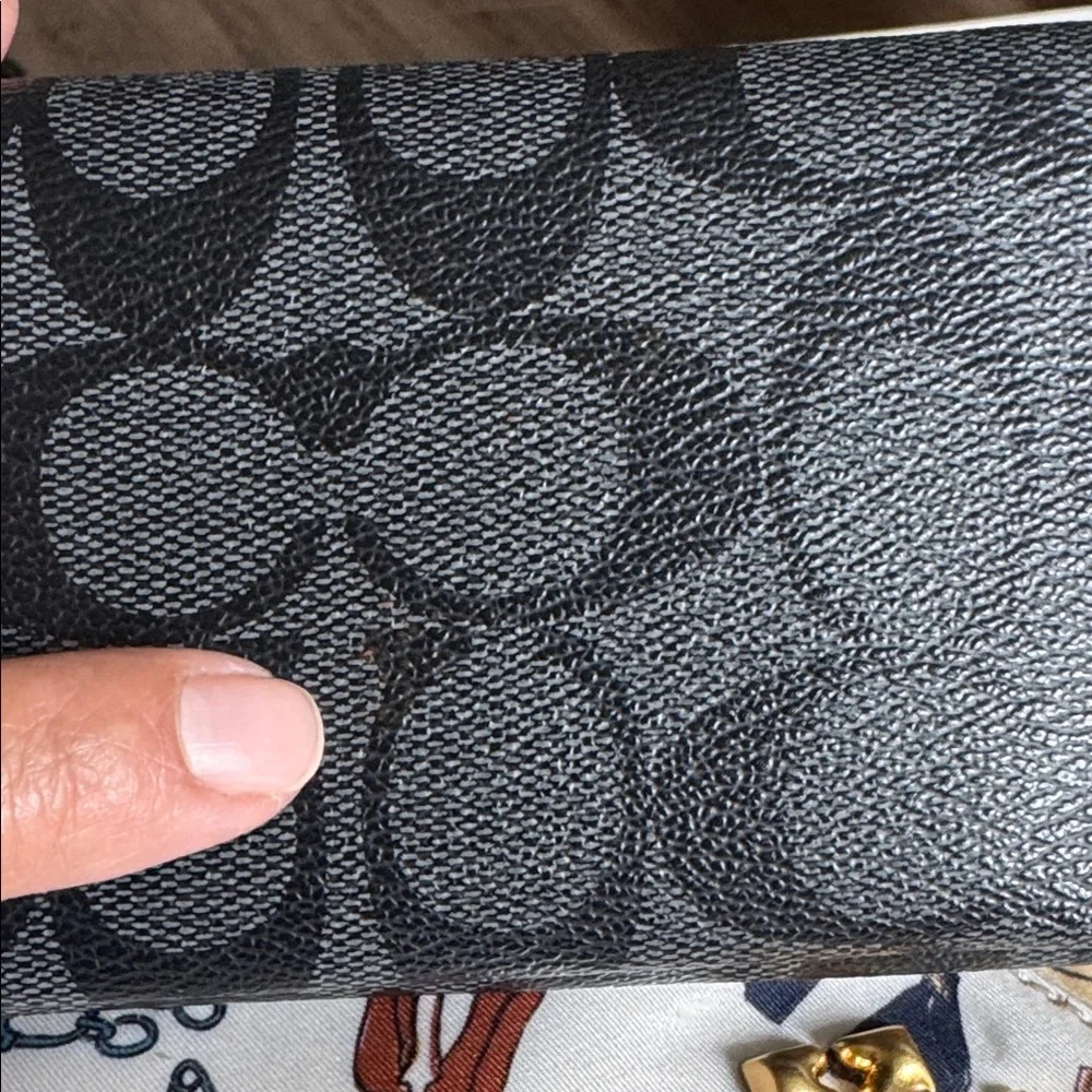Coach Unisex Tech Phone Black and Gray Card Holder
